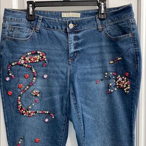 ❤️ Cato Plus Size Mid-Rise Skinny Jeans with Rhinestone embellishments